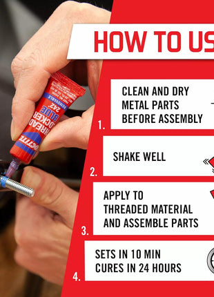 Loctite Threadlocker Blue 242 - Removable Thread Lock Glue for Nuts, Bolts, & Fasteners, Medium Strength Screw Glue to Prevent Loosening & Corrosion - 6 ml, 1 Pack