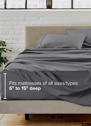 Bare Home Twin xL Sheet Set   College Dorm Size   Luxury 1800 Ultra Soft Microfiber Twin Extra Long Bed Sheets   Deep Pockets   Easy Fit   Extra Soft   3 Piece Set   (Twin xL, Grey)