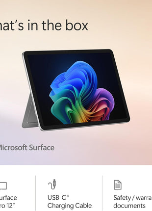 Microsoft Surface Pro 2-in-1 Laptop/Tablet (2025), Windows 11 Copilot+ PC, 12 inch Touchscreen Display, Snapdragon X Plus (8 Core), 16GB RAM, 512GB Storage, Platinum