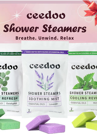 Shower Steamers Aromatherapy 6 Pack - Mother's Day for Teens & Adults, Birthday Gifts for Women - Natural Essential Oil Shower Bombs for Stress Relief & Relaxation, Home Spa Self-Care
