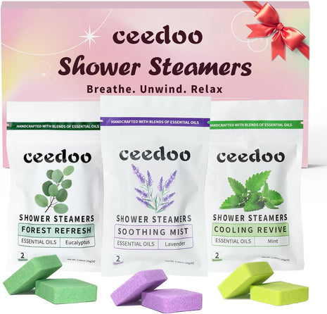 Shower Steamers Aromatherapy 6 Pack - Mother's Day for Teens & Adults, Birthday Gifts for Women - Natural Essential Oil Shower Bombs for Stress Relief & Relaxation, Home Spa Self-Care