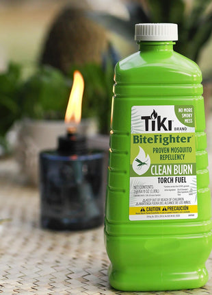 TIKI Clean Burn Mosquito Repellent Torch Fuel – 1/2 Gallon (64 oz.), Smokeless & Low-Soot Citronella, Mosquito Repellent, Plant-Based Formula for Outdoor, Patio, Garden & Backyard Torches