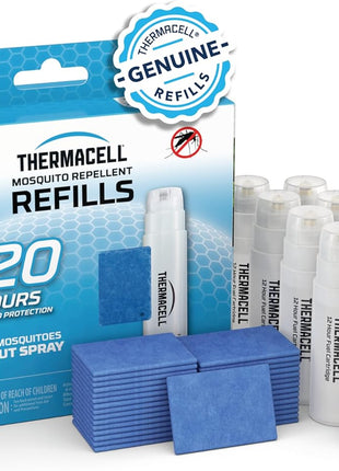 Thermacell Mosquito Repellent Refills; Provide 120 Hours of Protection; Contain 30 Repellent Mats, 10 Fuel Cartridges; Compatible with Any Fuel-Powered Mosquito Repeller Product