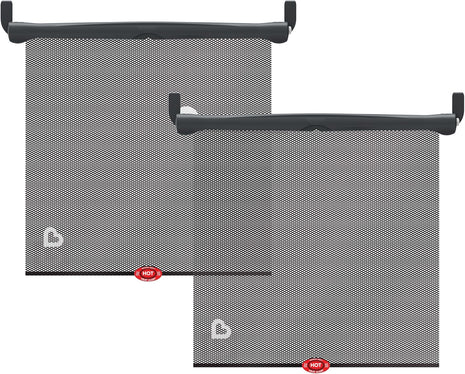 Munchkin Brica Sun Safety Car Window Shade with Heat Alert, Helps Block UVA/UVB Rays, 2 Pack, Black