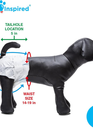 Paw Inspired 32ct Disposable Dog Diapers | Female Dog Diapers Ultra Protection | Diapers for Dogs in Heat, Excitable Urination, or Incontinence (Small)