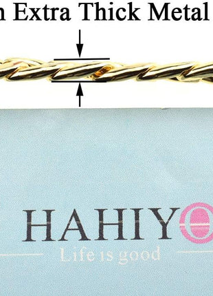 HAHIYO Purse Chain Strap 7.9 inches SPOT-ON Gold for Shoulder Cross Body Sling Purse Handbag Clutch Replacement Comfortable Flat 0.4' Wide Enough 2.4mm Extra Thick Metal 1 Pack