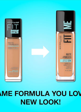 Maybelline Fit Me Matte + Poreless Liquid Oil-Free Foundation Makeup, Classic Ivory, 1 Count (Packaging May Vary)