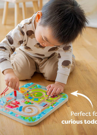 HABA Town Maze Magnetic Busy Board & Travel Toy for Toddlers Ages 2 & Up | Magnetic maze travel activity for toddlers that builds fine motor skills, focus and screen-free learning on the go.