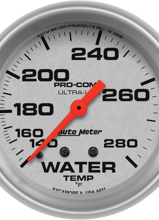 Auto Meter 4431 Ultra-Lite Mechanical Water Temperature Gauge , 2 5/8 inch