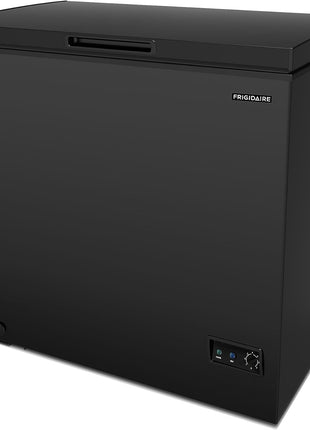 FRIGIDAIRE EFRF7003-BLACK Chest Deep Freezer, 7 Cu. Ft, Black Adjustable Thermostat-Removable Vinyl Coated Wire Basket-Easy Defrost Drain