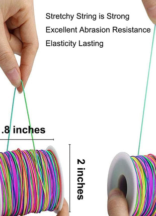 1mm Stretchy Bracelet String, Sturdy Rainbow Elastic String Elastic Cord for Jewelry Making, Necklaces, Beading and Crafts