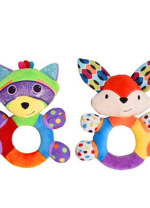 HAHA Baby Soft Rattles & Plush Rings Teething Toys for 0-6 Months Newborns | easy to grasp baby toys 3-6 months,safe infant teether chew toys,lightweight crinkle stimulation sensory toys,machine wash