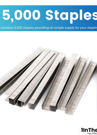 1InTheOffice Standard Staples - 1/4 inch Leg Length, 5,000 Staples/Pack, 5 Pack