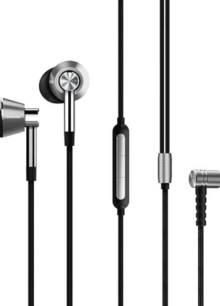 1MORE Triple Driver in-Ear Earphones Hi-Res Headphones with High Resolution, Bass Driven Sound, MEMS Mic, in-Line Remote, High Fidelity for Smartphones/PC/Tablet - Silver
