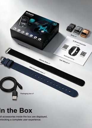 Screenless Activity & Fitness Trackers, Health Tracker with Heart Rate and Sleep Tracking, Works with iOS and Android - Black