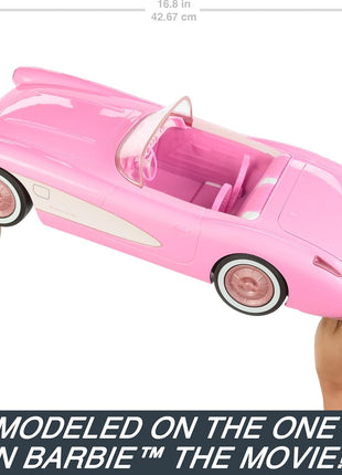 Hot Wheels RC Corvette from Barbie the Movie, Full-Function Remote-Control Toy Car Holds 2 Barbie Dolls