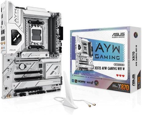 ASUS X870 AYW Gaming WiFi W AMD X870 AM5 ATX Motherboard, 12+2+1 80A DrMOS Power