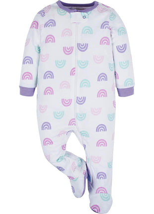 Onesies Brand Baby Girls 4-pack 'N Play Footies Multi And Toddler Sleepers, Rainbows, 0-3 Months US