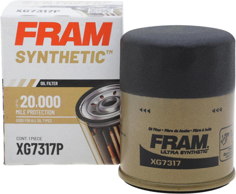 FRAM Synthetic XG7317P 20K Mile Change Automotive Replacement Engine Oil Filter for Synthetic Oil Changes, Premium Vehicle Engine Protection Oil Filter for Select Vehicle Model Years