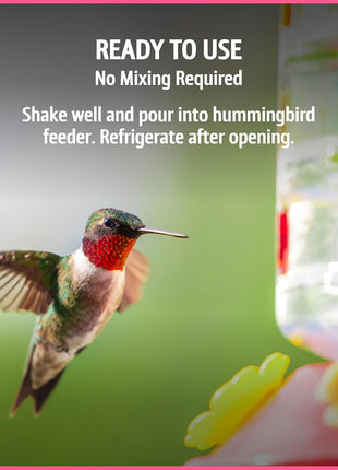 Pennington Electro-Nectar Hummingbird Nectar Ready to Use, Naturally Colored with Electrolytes, 64-oz Bottle