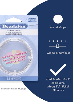 Beadalon German Style Wrapping Wire, Round, Gold Color, 20 Gauge, 6 m / 19.7 ft