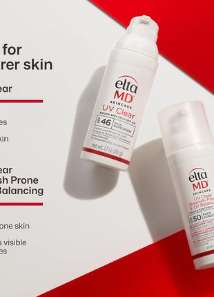 EltaMD UV Clear Face Sunscreen with Zinc Oxide, Oil-Free, SPF 46 and SPF 50
