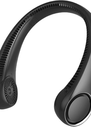 Portable Neck Fan, Hands Free Bladeless, 360° Cooling Personal Fan,Wearable Quiet Fan for Outdoor Indoor, Birthday Gifts for Men Women Mom Dad, 4000mAh Battery USB Rechargeable, 3-Speeds( Black)