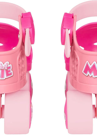 Minnie Mouse Junior Skates Includes Knee and Elbow Pads, Size Adjustable Design for Growing Feet