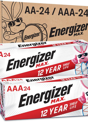 Energizer AA and AAA Batteries, 48 Count, Combo Pack Contains 24 Max Double A and 24 Max Triple A Batteries
