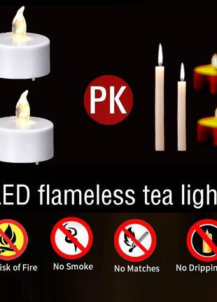 Hanzim Battery Operated LED Tea Lights: 24PACK Flameless Votive Candles Lamp Realistic and Bright Flickering Holiday Gift Long Lasting 200Hours for Seasonal & Festival Celebration Warm White