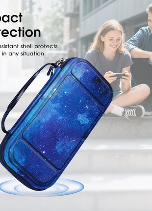 FINTIE Carrying Case for Nintendo Switch 2 (2025), Shockproof Hard Shell Switch 2 Case, Protective Cover Travel Bag with 19 Game Card & 2 Micro SD Card Slots & Inner Pocket, Starry Sky