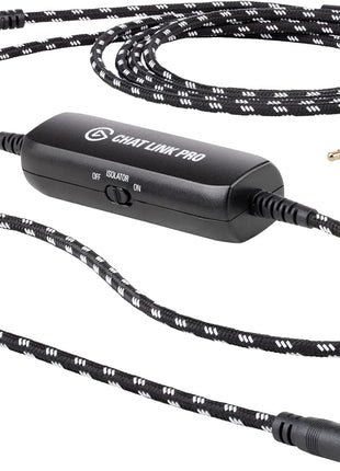 Elgato Chat Link Pro Audio Adapter for PS5, PS4, Switch | Captures voice chat and gameplay sound, Extra-long braided cable, Gold-plated connectors, Line isolator eliminates hum