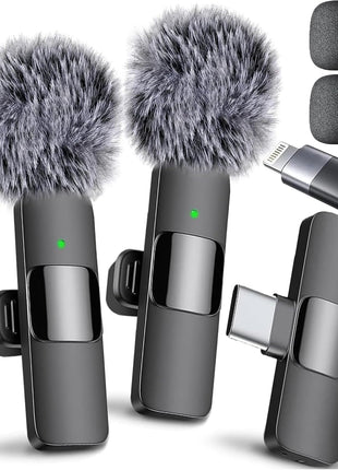 Mini Mic Pro (Latest Model – #1 Microphone for iPhone & Android, Wireless Mini Microphone, Clear Voice, Noise Cancelling, Lavalier Mic for TikTok, YouTube & Interviews