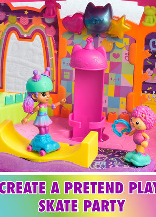 Gabby's Dollhouse Party Room Playset with Skater Gabby & Marty Figures | Exclusive Skater Figures, Working Skates for Pretend Play, Sensory Fidget Toys on Wall, Kids Toys for Girls & Boys Ages 3+