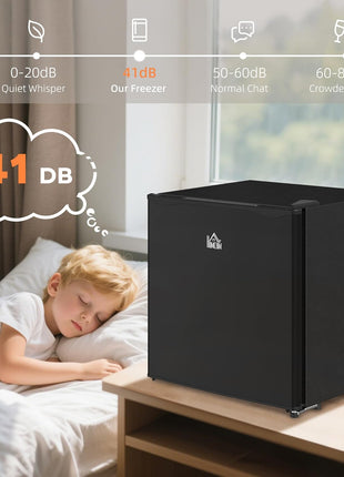 HOMCOM Mini Freezer Countertop Compact Upright Freezer 1.1 Cu.Ft Black | Removable Shelves, Reversible Door, Tabletop, Home, Dorm, Apartment, Office