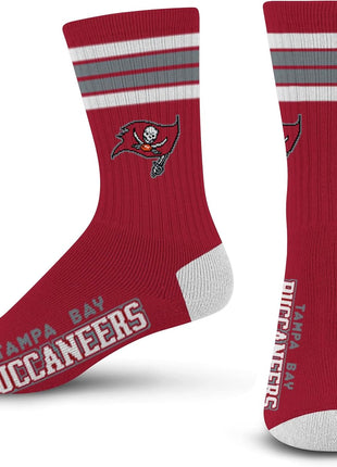 For Bare Feet Men's NFL 4-Stripe Deuce Performance Crew Socks