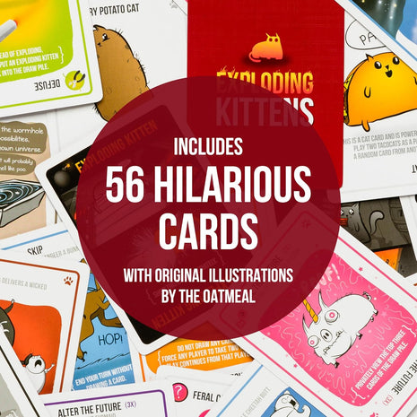 Exploding Kittens Original Edition: 2-5 Players - Ages 7+ Family Card Game | Draw cards, betray your friends, and try not to explode! Great for family game nights, parties, travel, quick 15-minute play.