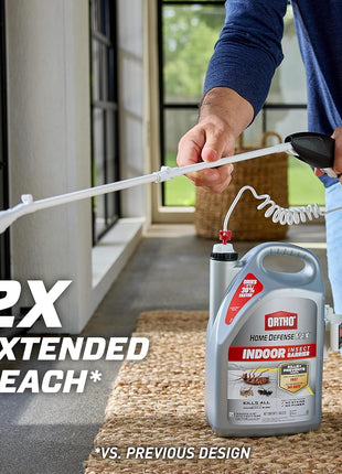 Ortho Home Defense Max Indoor Insect Barrier with Extended Reach Comfort Wand - Ready-To-Use Home Bug Spray, Kills Ants, Roaches, Spiders, Fleas and Ticks, 1 gal.