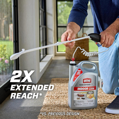 Ortho Home Defense Max Indoor Insect Barrier with Extended Reach Comfort Wand - Ready-To-Use Home Bug Spray, Kills Ants, Roaches, Spiders, Fleas and Ticks, 1 gal.