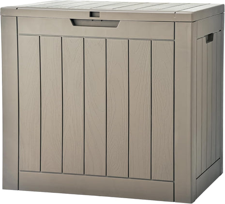 YITAHOME 30 Gallon Deck Box Outdoor Storage Box, Waterproof Resin Package Delivery and Storage Box with Lockable Lid for Patio Furniture Cushions, Pool Accessories, Garden Tools, Brown