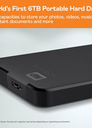 WD 2TB Elements Portable External Hard Drive for Windows, USB 3.2 Gen 1/USB 3.0 for PC & Mac, Plug and Play Ready - WDBU6Y0020BBK-WESN