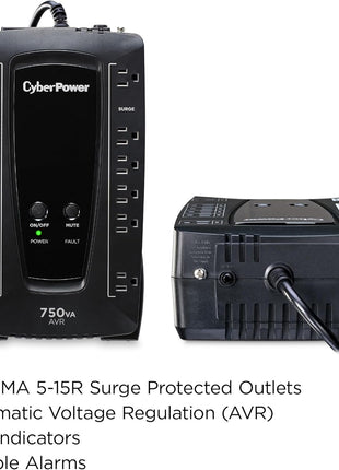 CyberPower AVRG750U AVR UPS System, 750VA/450W, 12 Outlets, Compact