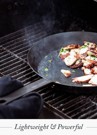 Merten & Storck 10" Pre-Seasoned Carbon Steel Frying Pan Skillet | Natural Nonstick with Use, Induction & All Stovetop Suitable, Grill & Campfire Safe, Even Heating, Indoor/Outdoor Use