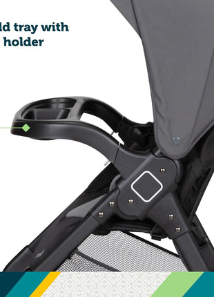 Safety 1st Smooth Ride Travel System Stroller and OnBoard FLX Infant Car Seat, Newborn to Toddler Baby Combo, Easy-Install, Large Canopy, Ample Storage, Foldable, Rear-Facing 4-30 lbs, Monument