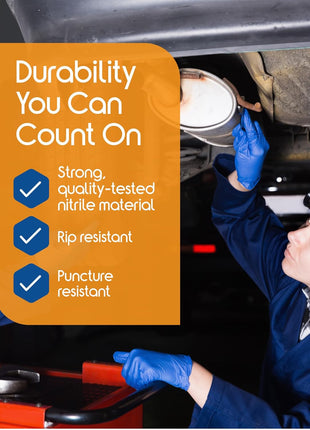 Inspire Cobalt Blue Nitrile Disposable Gloves | 4.5 Nitrile Safety Medical Exam Cooking Cleaning Disposable Gloves