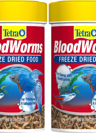 Tetra BloodWorms 0.25 Oz, Freeze-Dried Food for Freshwater and Saltwater Fish, Seafood (Pack of 1)