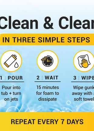 Bio Ouster 3in1 Weekly Hot Tub Cleaner, Conditioner, Clarifier - Hot Tub Chemicals for Standard & Inflatable Spas - Spa Chemicals for Crystal Clear & Sparkling Clean Water - Made in USA (4 Week Kit)
