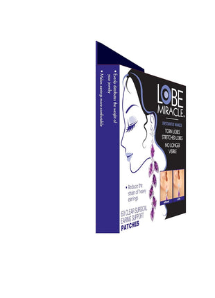 Lobe Miracle- Clear Earring Support Patches - Earring Backs For Droopy Ears - Ear Care Products for Torn or Stretched Ear Lobes (60 Patches)