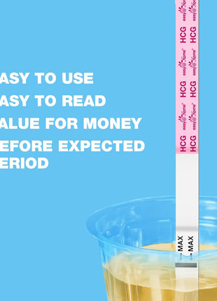 Easy@Home Ovulation & Pregnancy Test Kit, 25 LH + 10 hCG Tests, 35 Cups | Ovulation and Pregnancy Test Strips with 35 Large Urine Cups, Compatible with the Premom APP for Convenient Cycle Tracking