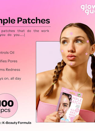 Pimple Patches with Hydrocolloid & Tea Tree Oil – Korean Skin Care, Dermatologist Tested – Absorbs Impurities, Reduces Redness – Vegan, Non-GMO, Clean Beauty – 100 Pcs
